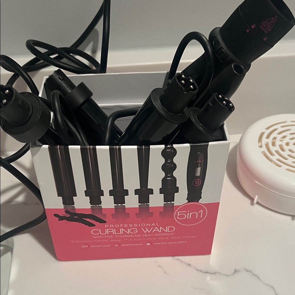 Bombay Professional 5-in-1 Curling Wand - Black and Pink